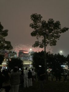 党大会の最終日にはハノイ市内で花火が打ち上げられました。